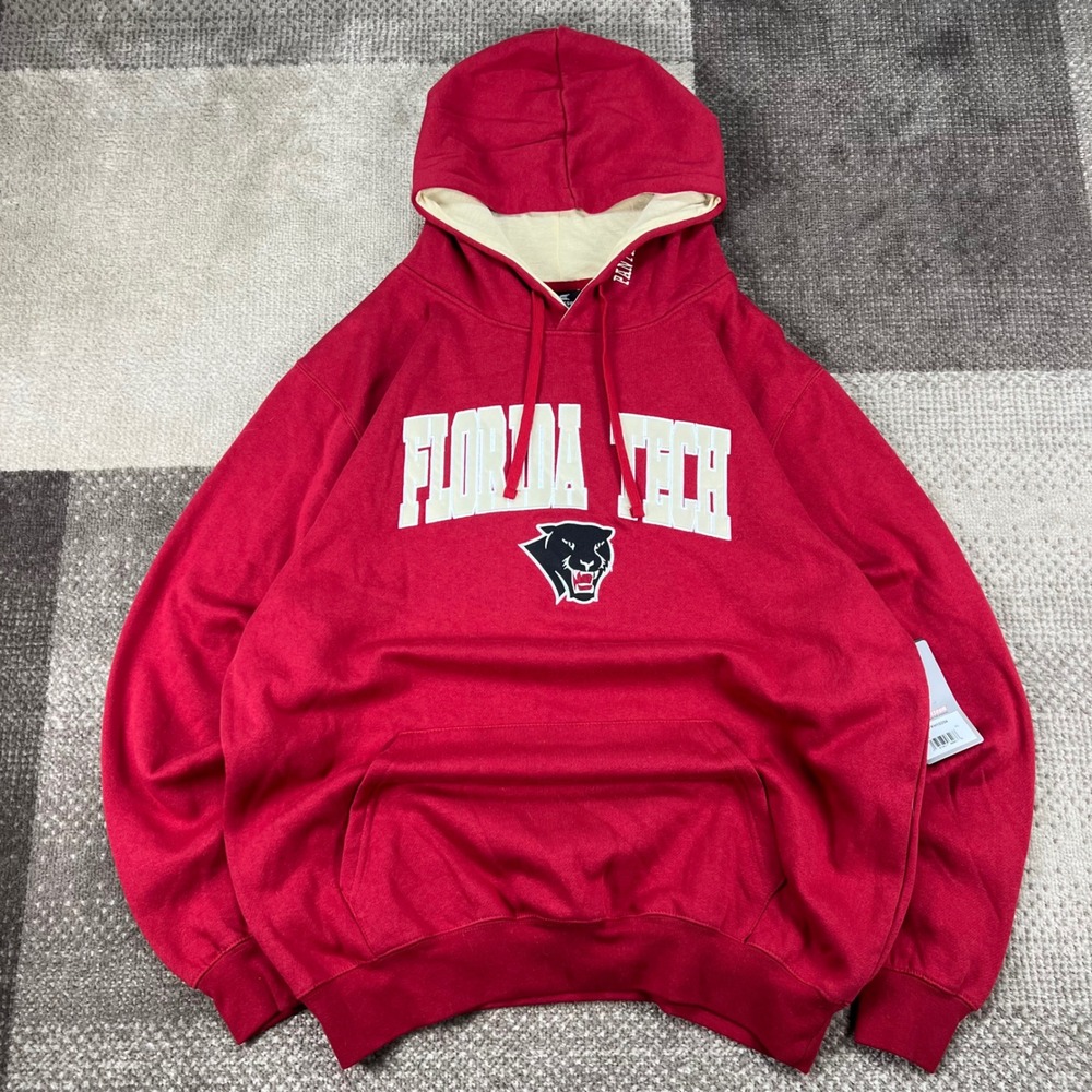 NWT Colosseum Florida Tech Panthers Men XL Red Hoodie Sweatshirt NCAA Collegiate